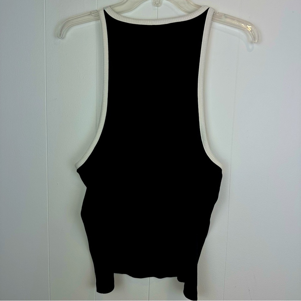 J. Crew Black and White Cut In Ringer Tank Size XXL 🔥 - Picture 7 of 8
